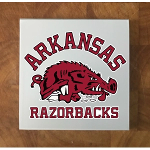 Arkansas Razorbacks GLASS Coasters x 4