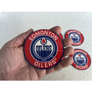 Edmonton Oilers Round Coasters x 6 with FREE Presentation Box