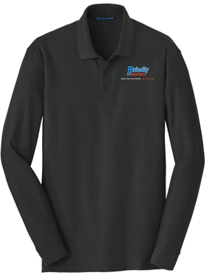 Men's Port Authority LS Cotton Black Polo Men's Port Authority LS Cotton Black Polo