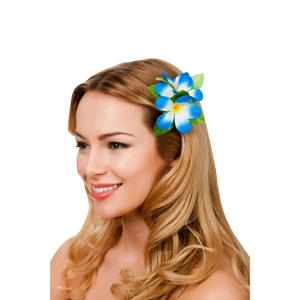 Hawaiian Flower Hair Clip - Blue
