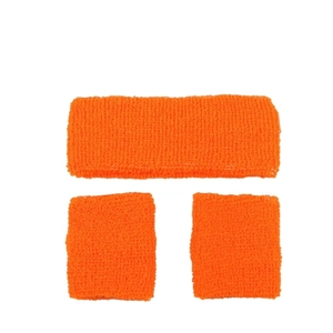 80's Sweatband & Wristbands - Neon Orange