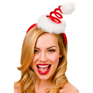 Mini Spiral Santa Hat on Headband