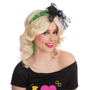 80's Lace Headband - Green