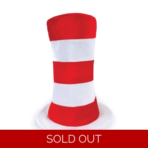 Red and White Striped Top Hat - Adult