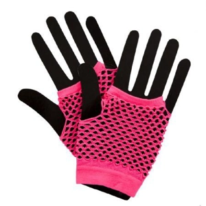 Fishnet Gloves - Neon Pink