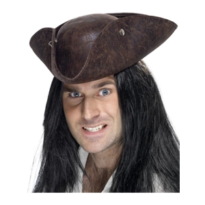 Pirate Tricorn Hat - Brown