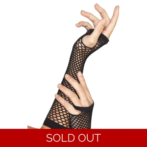 Long Fishnet Gloves - Black