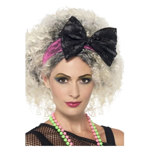 80's Lace Headband - Pink