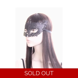Filigree Glitter Eye Mask - Black