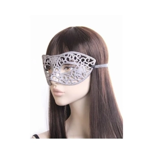 Filigree Glitter Eye Mask - Silver