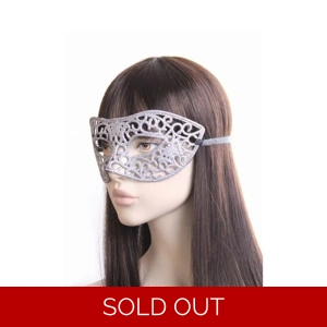 Filigree Glitter Eye Mask - Silver