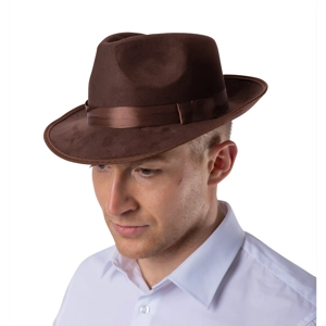 Fedora Hat - Brown Suede