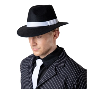 Gangster Fedora Hat - Black