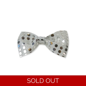 Sequin Bow Tie - Silver