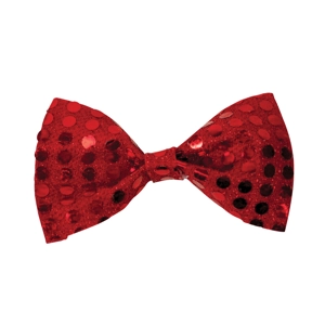 Sequin Bow Tie - Red