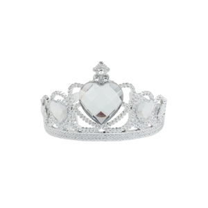 Tiara - Silver with Clear Jewel Hearts