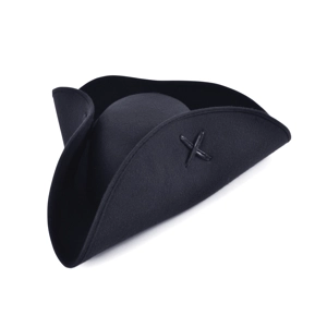 Pirate Tricorn Hat - Black