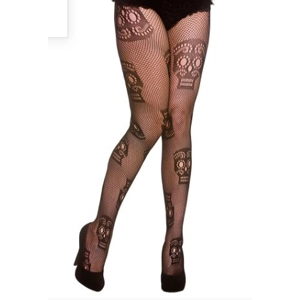 Fishnet Skull Tights