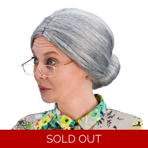 Granny Bun Wig - Grey