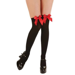 Opaque Hold-Ups - Black with Red Bow
