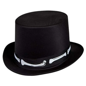 Top Hat - Satin with Bones