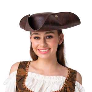 Pirate Tricorn Hat - Brown