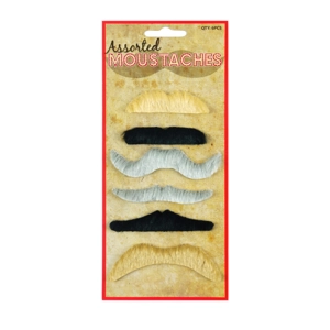 Assorted Fake Moustaches - 6 Pack