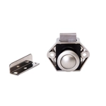 Mini Push Button Door Lock Nickel on Nickel