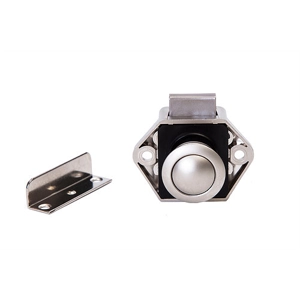 Mini Push Button Door Lock Nickel on Nickel
