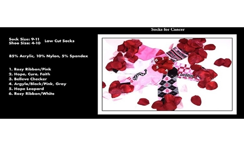 Socks, Low Cut "Breast Cancer Awareness" - Bundle 404