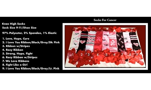 Socks, Knee High "Breast Cancer Awareness" - Bundle 406