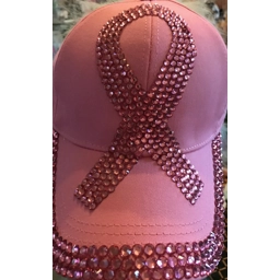 Cap, Pink Ribbon Bling