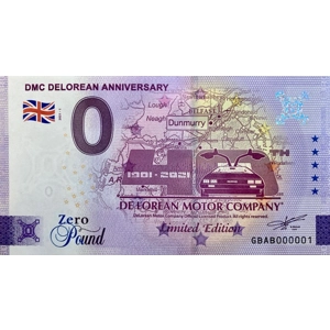 DeLorean Anniversary £0 Souvenir Note