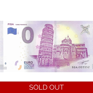 Pisa - Torre Pendente 0 Euro note Leaning Tower of Pisa