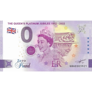 The Queen's Platinum Jubilee £0 Souvenir Note