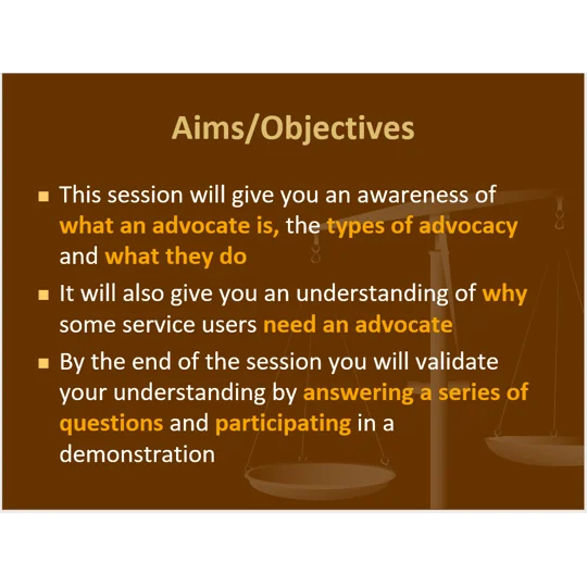Advocacy Awareness Training Resources