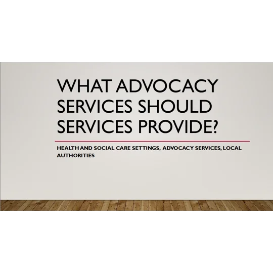 Advocacy Services That Must Be Provided Training Resources