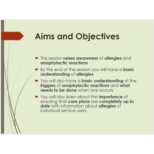 Allergies and Anaphylaxis Awareness Training Resources