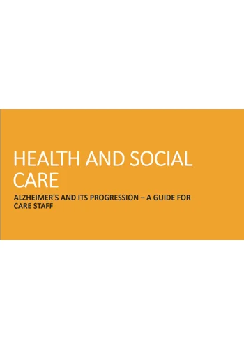 Alzheimer's Disease and its Progression Training Resources