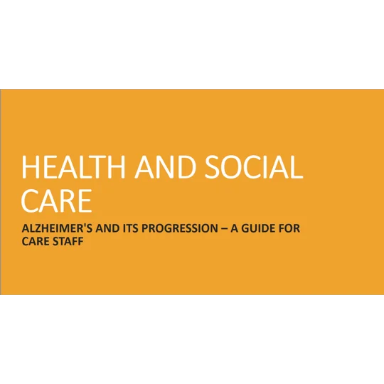 Alzheimer's Disease and its Progression Training Resources