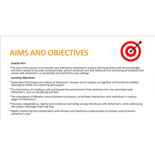 Alzheimer's Disease and its Progression Training Resources