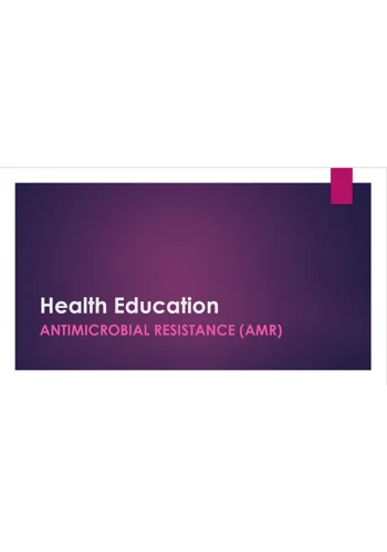Antimicrobial Resistance Awareness Training Resources