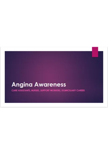 Angina Awareness for Care Staff Training Resources