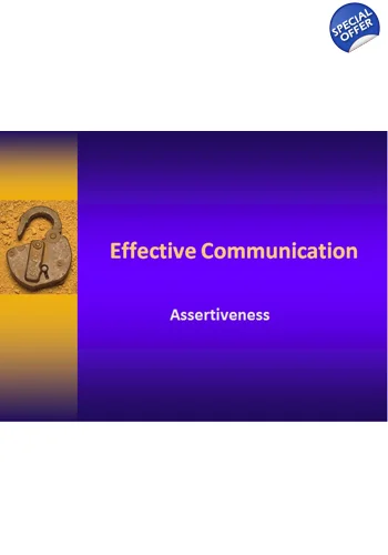 Assertiveness Awareness Training Resources
