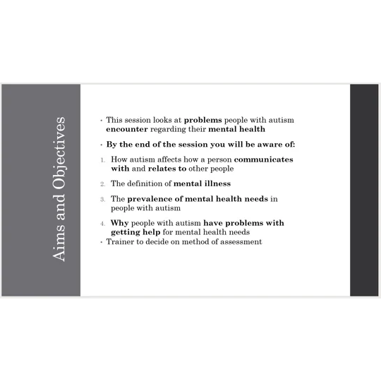 Autism and Mental Health Improving Services Awareness Training Resources