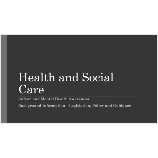 Autism and Mental Health Improving Services Awareness Training Resources