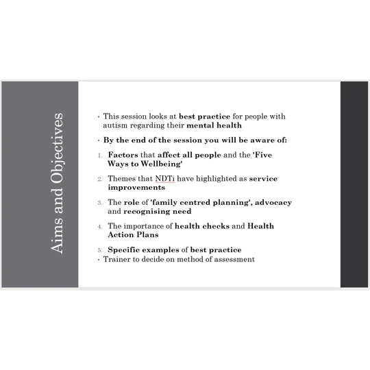 Autism and Mental Health Improving Services Awareness Training Resources
