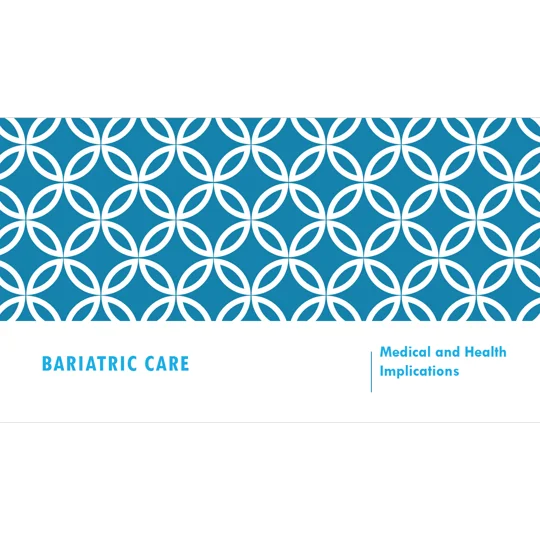 Obesity Medical and Health Implications Bariatrics Training Resources