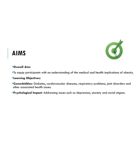 Obesity Medical and Health Implications Bariatrics Training Resources