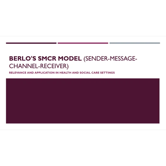 Berlo's SMCR Model Training Resources
